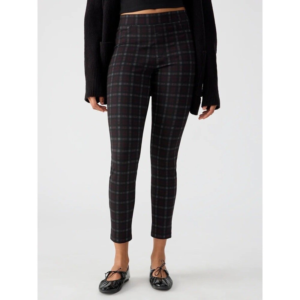 Sanctuary X Anthropologie Black/Gray/Brown Plaid Pull On Pants Size XS EUC!